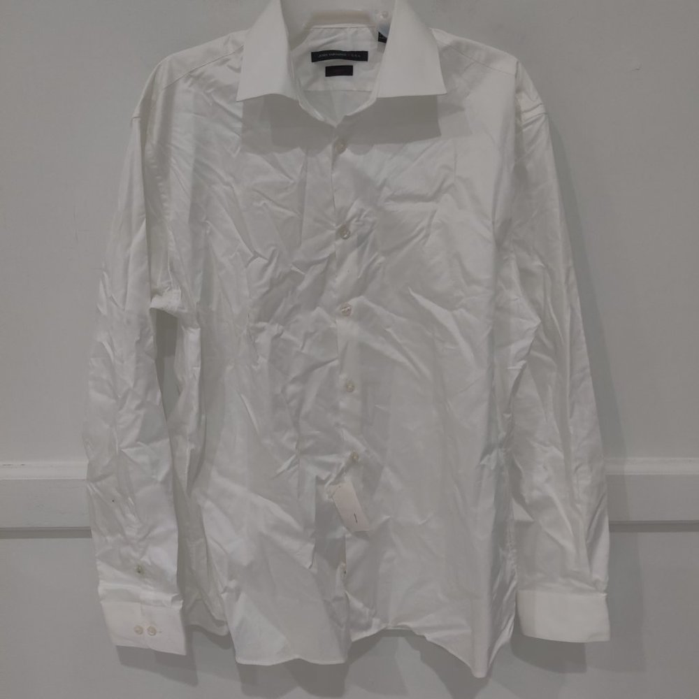 SOILED Calvin Klein Men's Slim Fit Dress Shirt White Sz 15.5 34/35 $75 2A157
